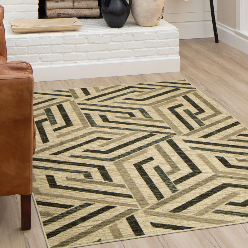 Oliver Tieton Geometric Tufted Beige Area Rug Wayfair